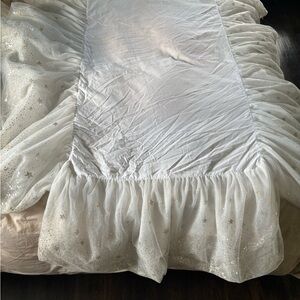Pottery Barn Kids White Ruffled Duvet Cover
